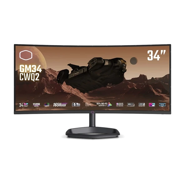 Cooler Master 34" GM34-CWQ2 ARGB 0.5ms 180Hz FreeSync Premium VA UWQHD Cored Gaming Monitör