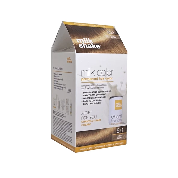 Milk Shake 8 Açık Kumral Saç Boyası + Saç Kremi 50 ml Set