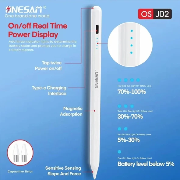 Universal Onesam J02 Yazı Çizim Stylus Tablet Kalemi Android + İOS Uyumlu - 5
