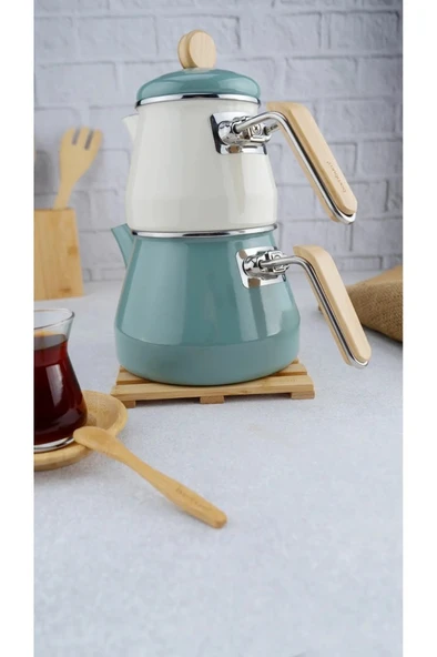 Bambum Lumino Bambu Kulplu Çaydanlık Takımı Yeşil - 2