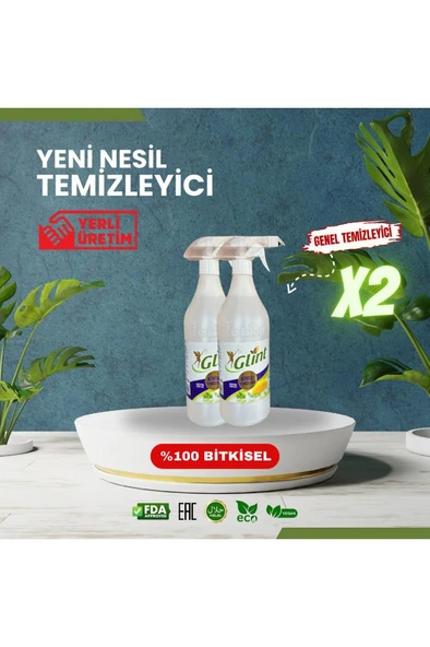 Glint 2 X 1 Litre %100 Bitkisel Çok Amaçlı Temizleyici Vegan Leke Çıkarıcı - Yağ Çözücü (2 ADET) - 6