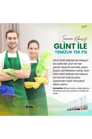 Glint 2 X 1 Litre %100 Bitkisel Çok Amaçlı Temizleyici Vegan Leke Çıkarıcı - Yağ Çözücü (2 ADET) - 2