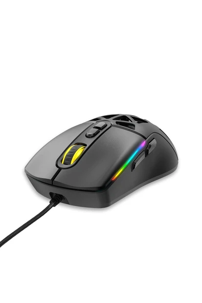 WARP WRP-O12800-B 12800 Dpi Wide RGB Özel ABS Doku Reflex Örgü Kablolu Siyah Gaming Mouse - 3