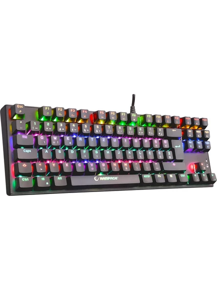 Rampage Raptor KB-R17 RGB TKL Blue Switch Kablolu Mekanik Oyuncu Klavyesi