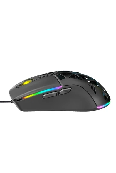 WARP WRP-O12800-B 12800 Dpi Wide RGB Özel ABS Doku Reflex Örgü Kablolu Siyah Gaming Mouse - 4