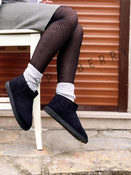 1 Çift Kadın Gri Melanj Slouchy Çorap