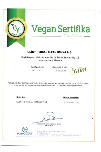 Glint 2 X 1 Litre %100 Bitkisel Çok Amaçlı Temizleyici Vegan Leke Çıkarıcı - Yağ Çözücü (2 ADET) - 8