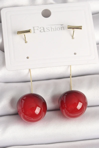 Pirinç Gold Renk Çivi Kiraz Model Kadın Küpe - TJ-BKP10377