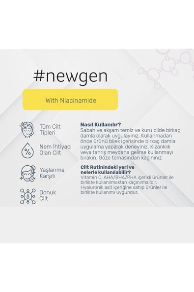 Newgen With Hyaluronik Acid + Panthenolhenol Intense Hydrating Yoğun Nemlendirici Serum 30ml - Resim 2