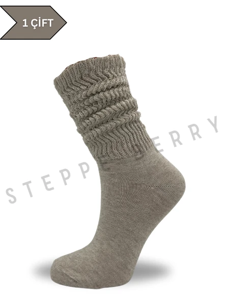 1 Çift Kadın Kemik Slouchy Çorap - 2