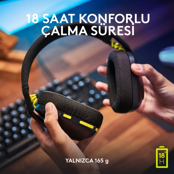 Logitech G G435 LIGHTSPEED Kablosuz Oyuncu Kulaklığı - Siyah - 6