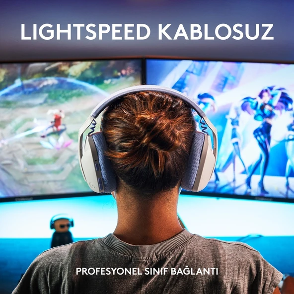 Logitech G G435 Lıghtspeed Kablosuz Oyuncu Kulaklığı - Beyaz  Kutusuz Teşhir - 2