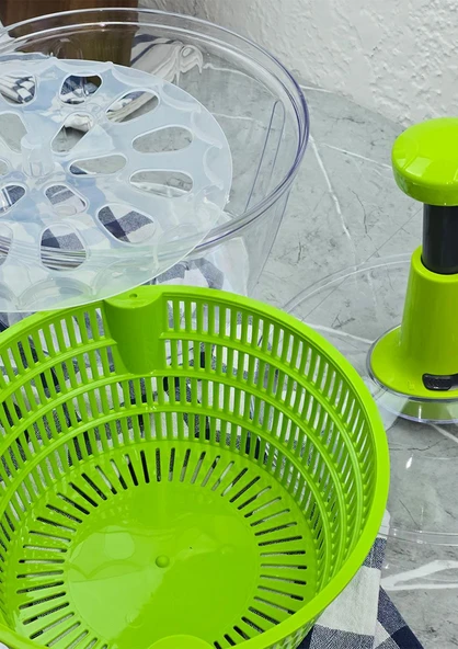 Dryer Sebze Kurutucu - Büyük Salata, Meyve Kurutma Aleti - 5 Litre, 5 Parça - 4