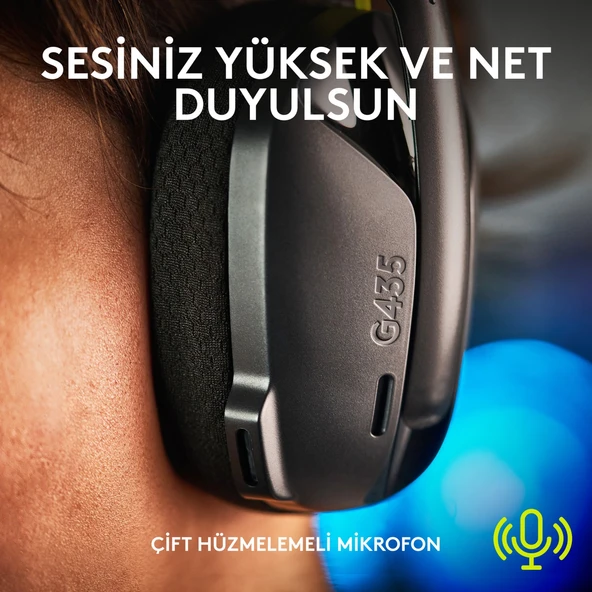 Logitech G G435 LIGHTSPEED Kablosuz Oyuncu Kulaklığı - Siyah - 5