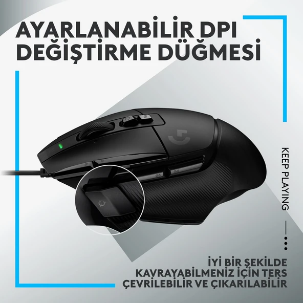 Logitech G G502 X Kablolu HERO 25K Sensörlü Yüksek Performanslı Oyuncu Mouse - Siyah - 7