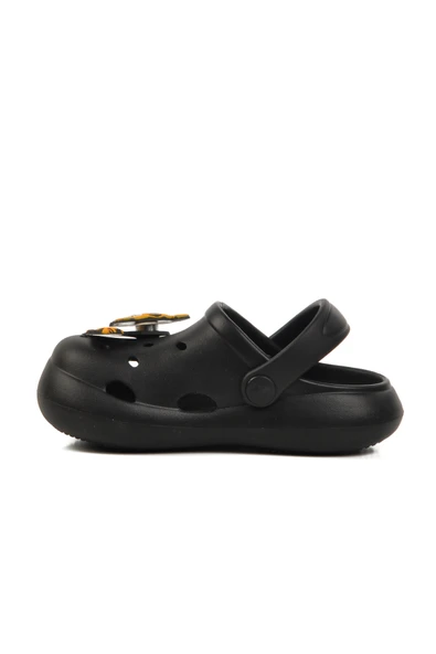 Ayakmod Siyah Kız Çocuk Sabo Terlik Yumurcak P - Resim 2