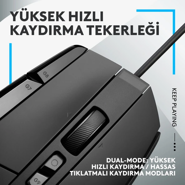 Logitech G G502 X Kablolu HERO 25K Sensörlü Yüksek Performanslı Oyuncu Mouse - Siyah - 3
