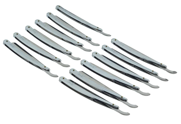 Sedef Krom Renkli 12 Adet Tıraş Kuaför Usturası