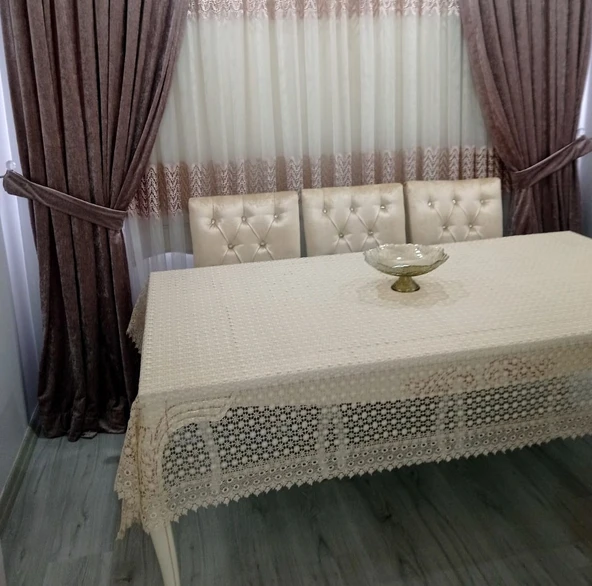 Remy Güpürlü Masa Örtüsü-Kapuçino (160x230) - 2