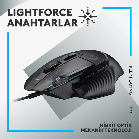 Logitech G G502 X Kablolu HERO 25K Sensörlü Yüksek Performanslı Oyuncu Mouse - Siyah - 2