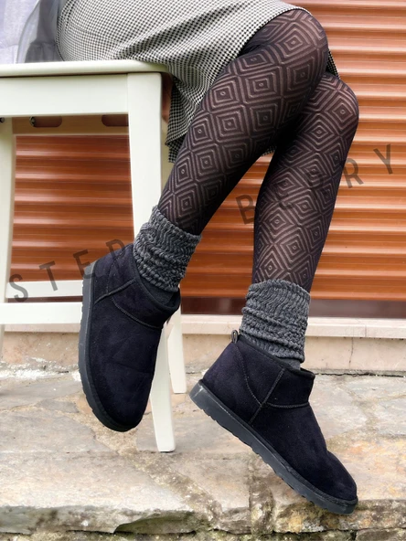1 Çift Kadın Antrasit  Slouchy Çorap
