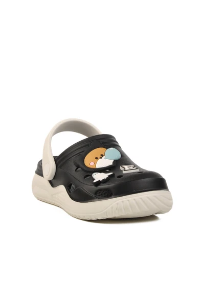 Ayakmod Siyah Beyaz Kız Çocuk Sabo Terlik Stella F - Resim 3