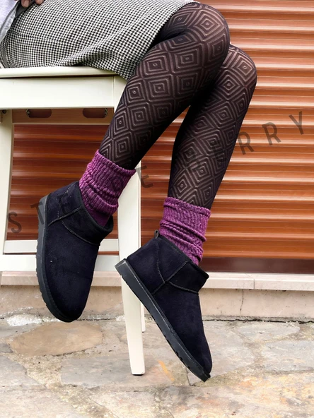 1 Çift Kadın Violet Slouchy Çorap