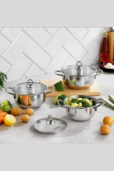 Schafer Gustava Kapaklı Güveç Set-6 Parça -Inox ürün görseli 1