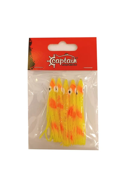 Captain Octopus Curly Renk:8 6 cm Silikon Ahtapot Sübye 5 Adet