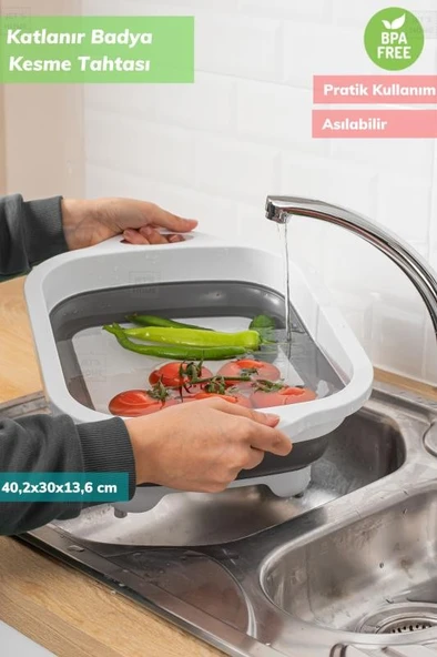 Çok Amaçlı Badya Katlanır Plastik Kesme Tahtası Bpa Free - 2