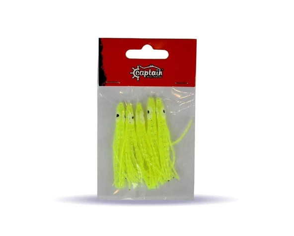 Captain Octopus Curly Renk:1 6 cm Silikon Ahtapot Sübye 5 Adet