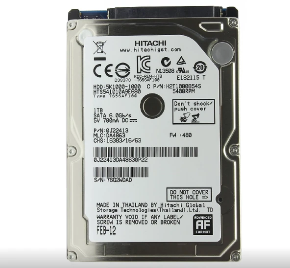 Hitachi 5K1000 HTS541010A9E680 1 TB 5400 RPM Disk