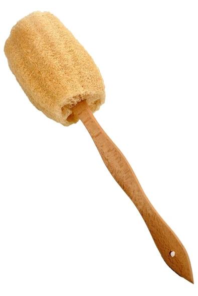 Saplı Sırt Kesesi Kabak Lifi Ahşap Saplı Kabak Kese - 3