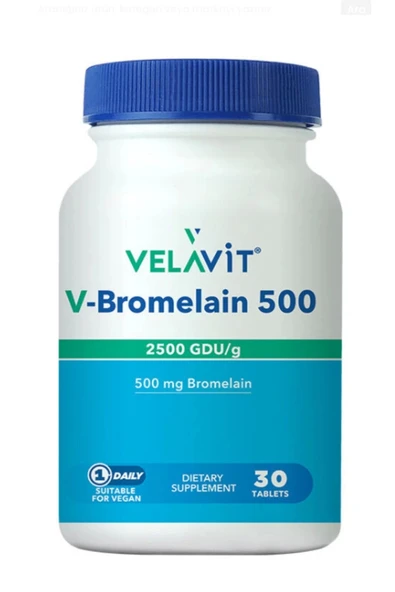 Velavit V-Bromelain 500 Takviye Edici Gıda 30 Tablet