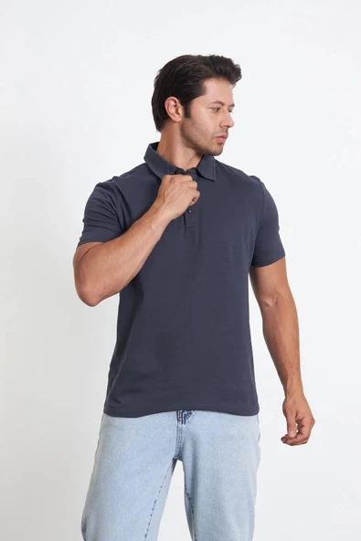 Classics Men Gömlek Yaka Kısa Kol Erkek Tişört - 5