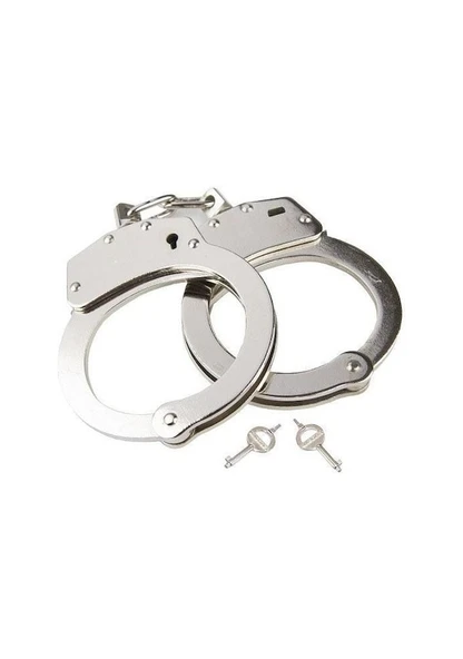 Polis Asker Bekçi Kelepçesi Polis Kelepçesi Zincirli Kelepçe Gri Metal Kelepçe Anahtarlı Kelepçe - 3