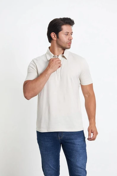 Classics Men Gömlek Yaka Kısa Kol Erkek Tişört - 7