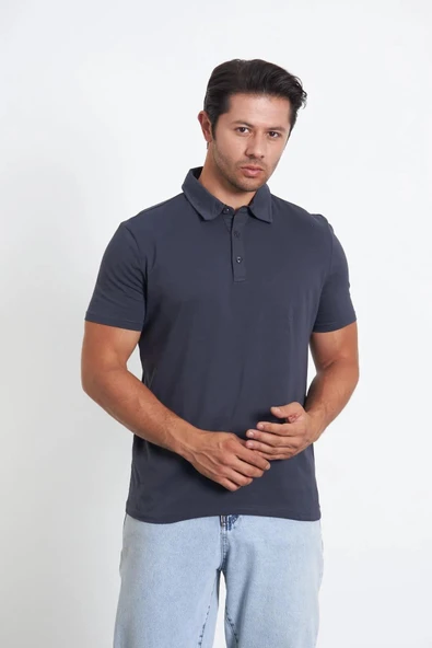 Classics Men Gömlek Yaka Kısa Kol Erkek Tişört - 4