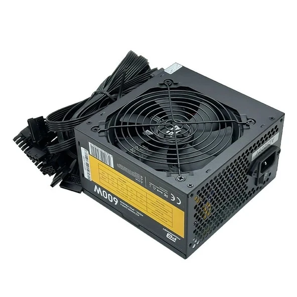 PowerBoost PB600AR 600W APFC 2*PCI-E 6+2 Pin 12cm Siyah Fanlı ATX Power Supply
