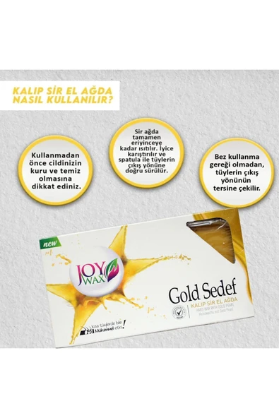 JOYWAX Kalıp Ağda Gold 500 gr + 125 ml Temizleme Yağı - 3