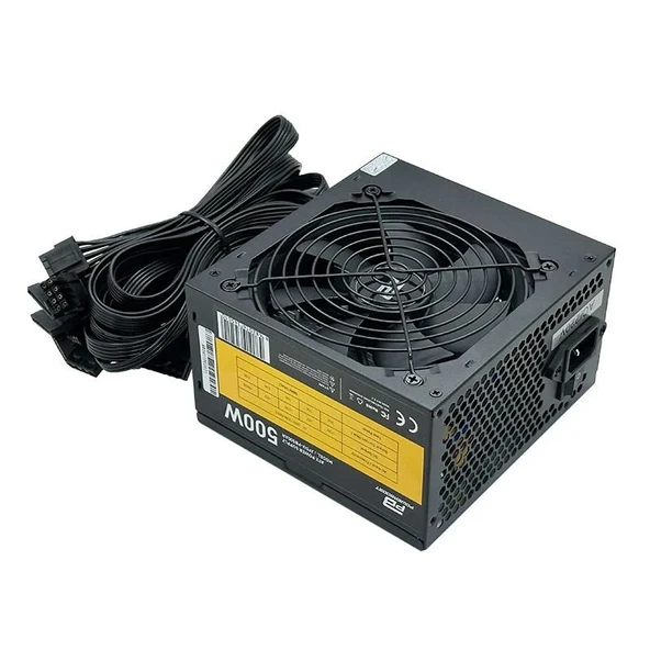 PowerBoost PB500AR 500W APFC 2*PCI-E 6+2 Pin 12cm Siyah Fanlı ATX Power Supply