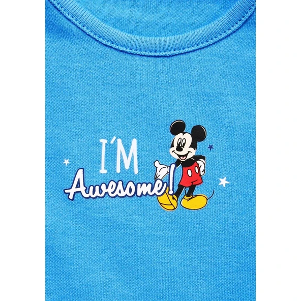 F&F Disney Baby Mickey Mouse Uzun Kollu Body 5 li Bebek Body 12-18 Ay - 2