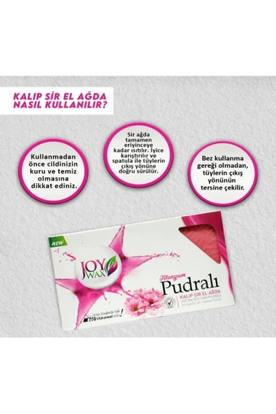 JOYWAX Joy Wax Kalıp Sir El Agda Titanyum Pudralı 500gr * 3 Adet - 3
