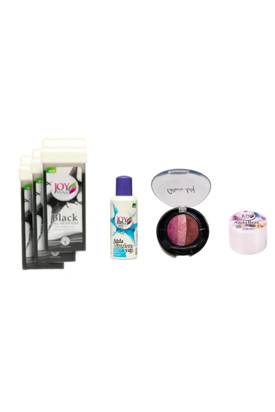 JOYWAX Joy Wax 3 Adet Kartuş Agda Black +125ml Yağ+10mt Bez+30 Numara 3lü Göz Farı