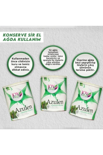 JOYWAX Joy Wax 6 Adet Konserve Sir Agda Azulen 800ml 80mt Ağda Bezi 125ml Yağ - 4