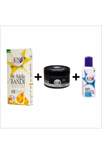 JOYWAX 41li Ağda Bandı Naturel+vazelin Black+125ml Yağ