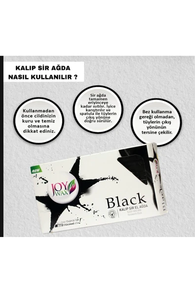 JOYWAX Joy Wax Kalıp Ağda Black 500gr+125ml Temizleme Yağı - 2