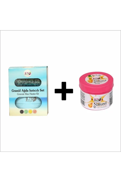JOYWAX Joy Wax Granül Boncuk Ağda Isıtıcı Set Azulen Konserve Ağda Naturel80ml