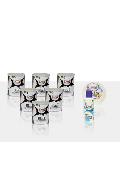 JOYWAX Joy Wax 6 Adet Konserve Sir Agda Black 800ml 80mt Ağda Bezi 125ml Yağ