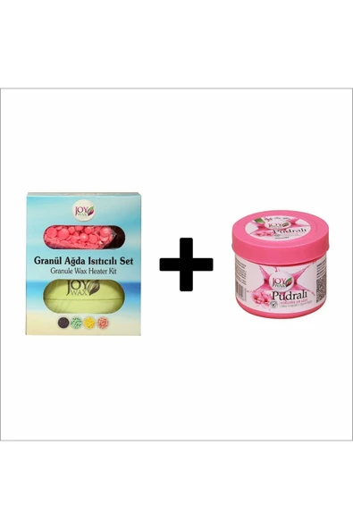 JOYWAX Joy Wax Granül Boncuk Ağda Isıtıcı Set Pudralı Konserve Ağda Pudralı80ml